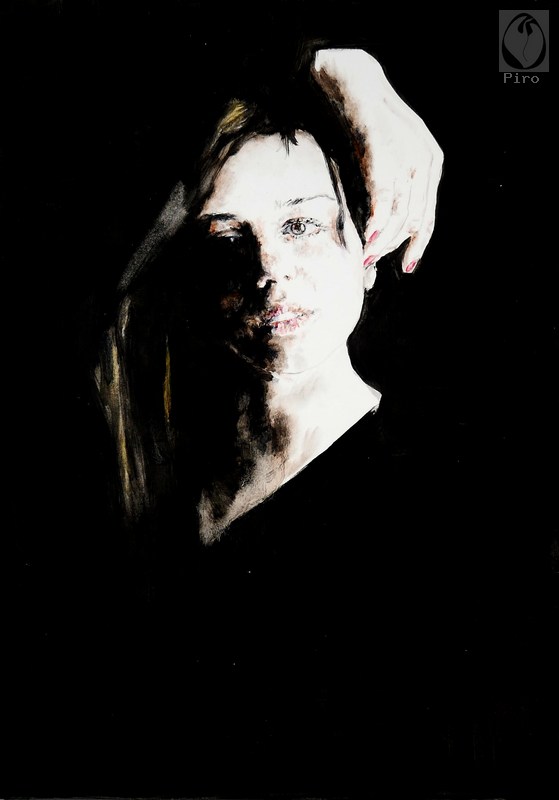 oil on paper - olio su carta di Piro